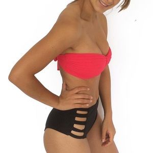 NEW High-waisted black bikini bottoms